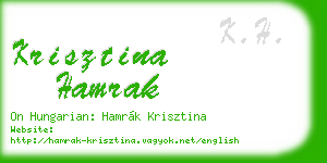 krisztina hamrak business card